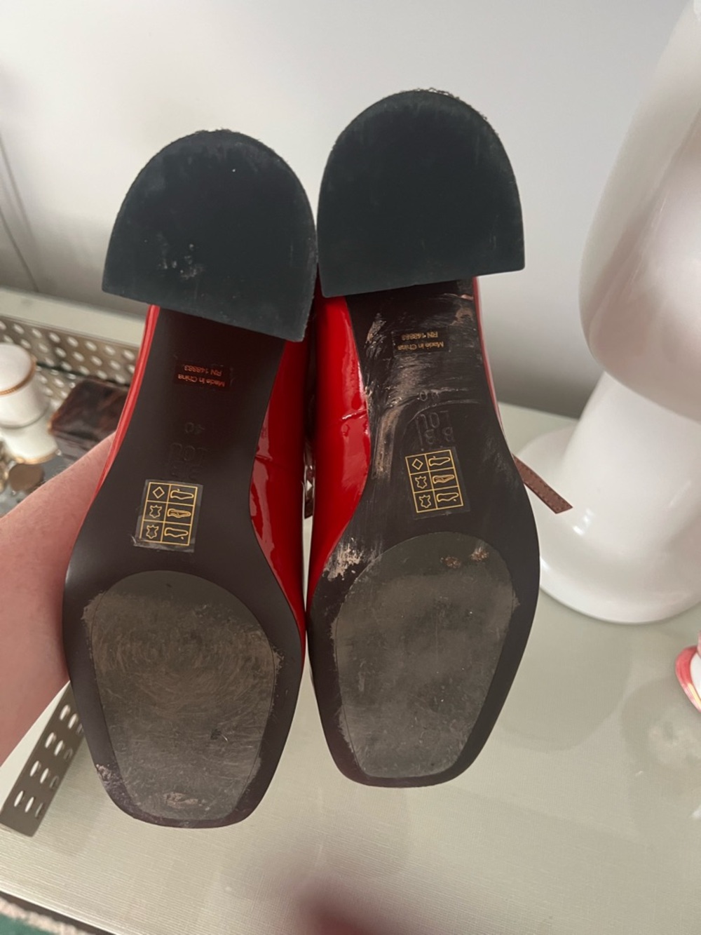 Bibi Lou Red Patent Mary Jane Heels - Picture 6 of 6